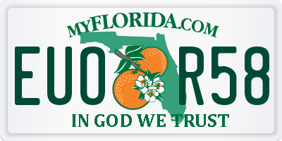 FL license plate EUOR58