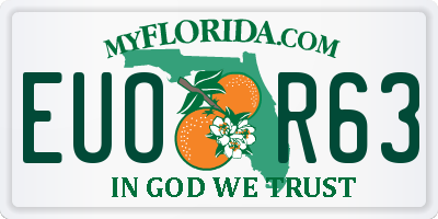 FL license plate EUOR63