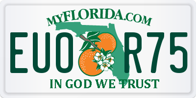 FL license plate EUOR75