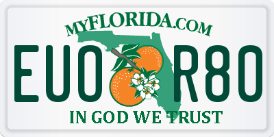 FL license plate EUOR80
