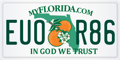 FL license plate EUOR86