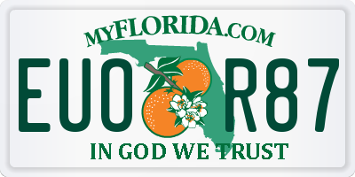 FL license plate EUOR87
