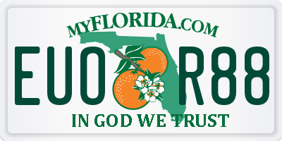 FL license plate EUOR88