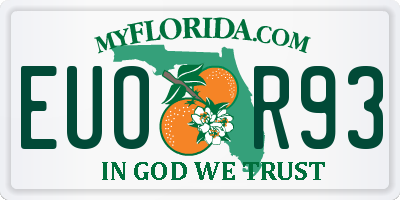 FL license plate EUOR93