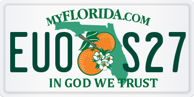 FL license plate EUOS27