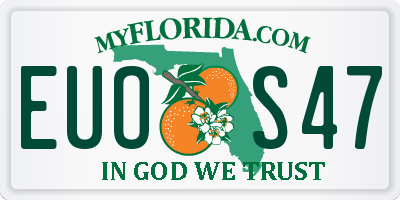FL license plate EUOS47
