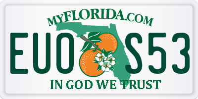 FL license plate EUOS53