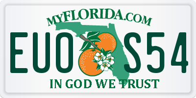 FL license plate EUOS54