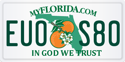 FL license plate EUOS80
