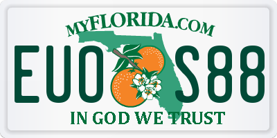 FL license plate EUOS88