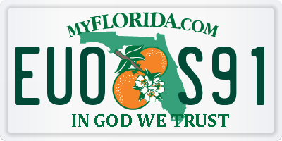 FL license plate EUOS91