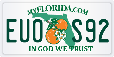 FL license plate EUOS92