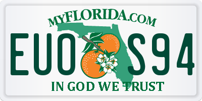 FL license plate EUOS94