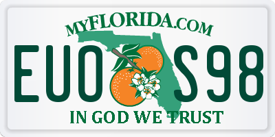 FL license plate EUOS98
