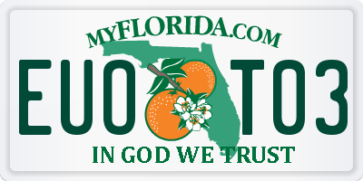 FL license plate EUOT03