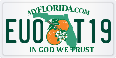 FL license plate EUOT19