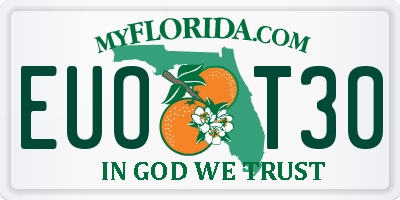 FL license plate EUOT30