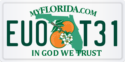 FL license plate EUOT31