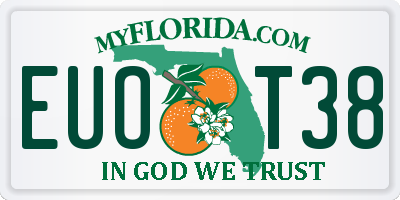FL license plate EUOT38
