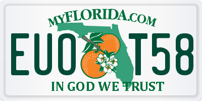 FL license plate EUOT58