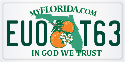 FL license plate EUOT63