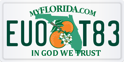 FL license plate EUOT83