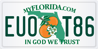 FL license plate EUOT86