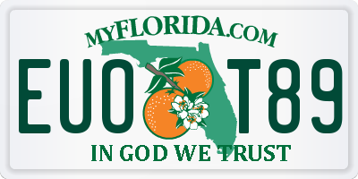 FL license plate EUOT89