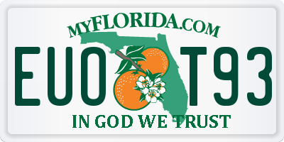 FL license plate EUOT93