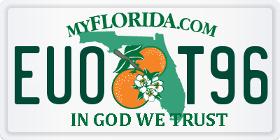 FL license plate EUOT96