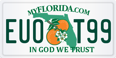 FL license plate EUOT99