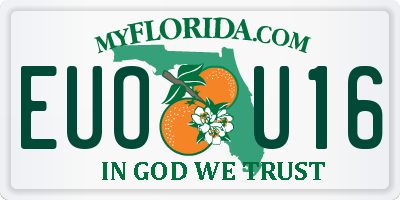 FL license plate EUOU16