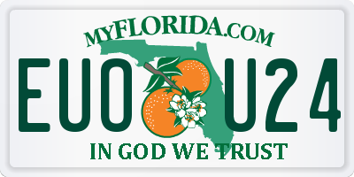 FL license plate EUOU24