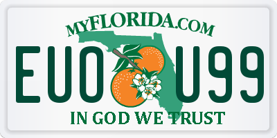 FL license plate EUOU99