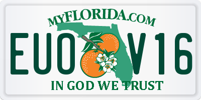 FL license plate EUOV16