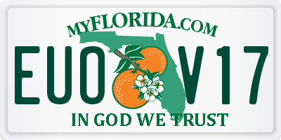 FL license plate EUOV17