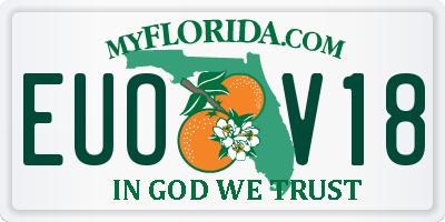 FL license plate EUOV18
