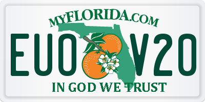 FL license plate EUOV20