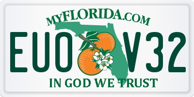 FL license plate EUOV32