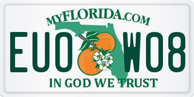 FL license plate EUOW08
