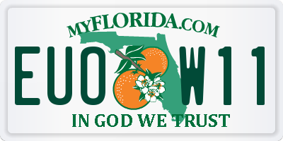 FL license plate EUOW11