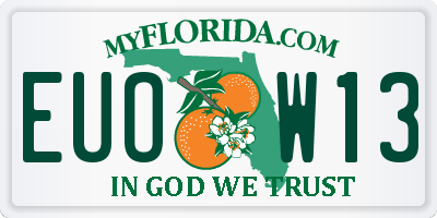 FL license plate EUOW13