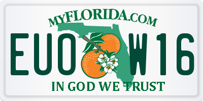 FL license plate EUOW16