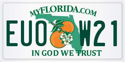 FL license plate EUOW21