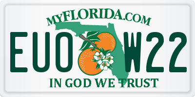 FL license plate EUOW22