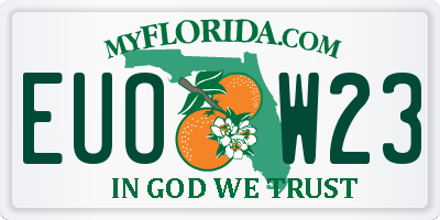 FL license plate EUOW23