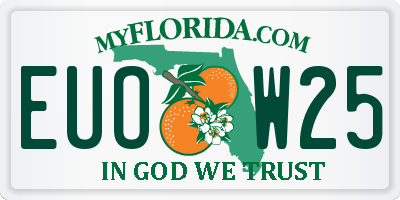 FL license plate EUOW25