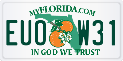 FL license plate EUOW31