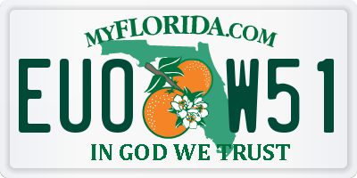 FL license plate EUOW51