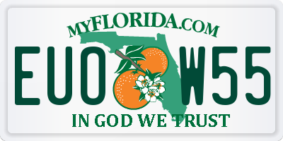 FL license plate EUOW55